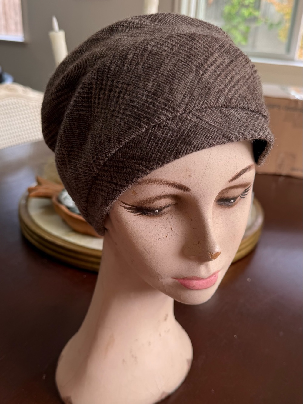 Classic Brown Knit Turban Hat - Sleek Everyday Headwrap